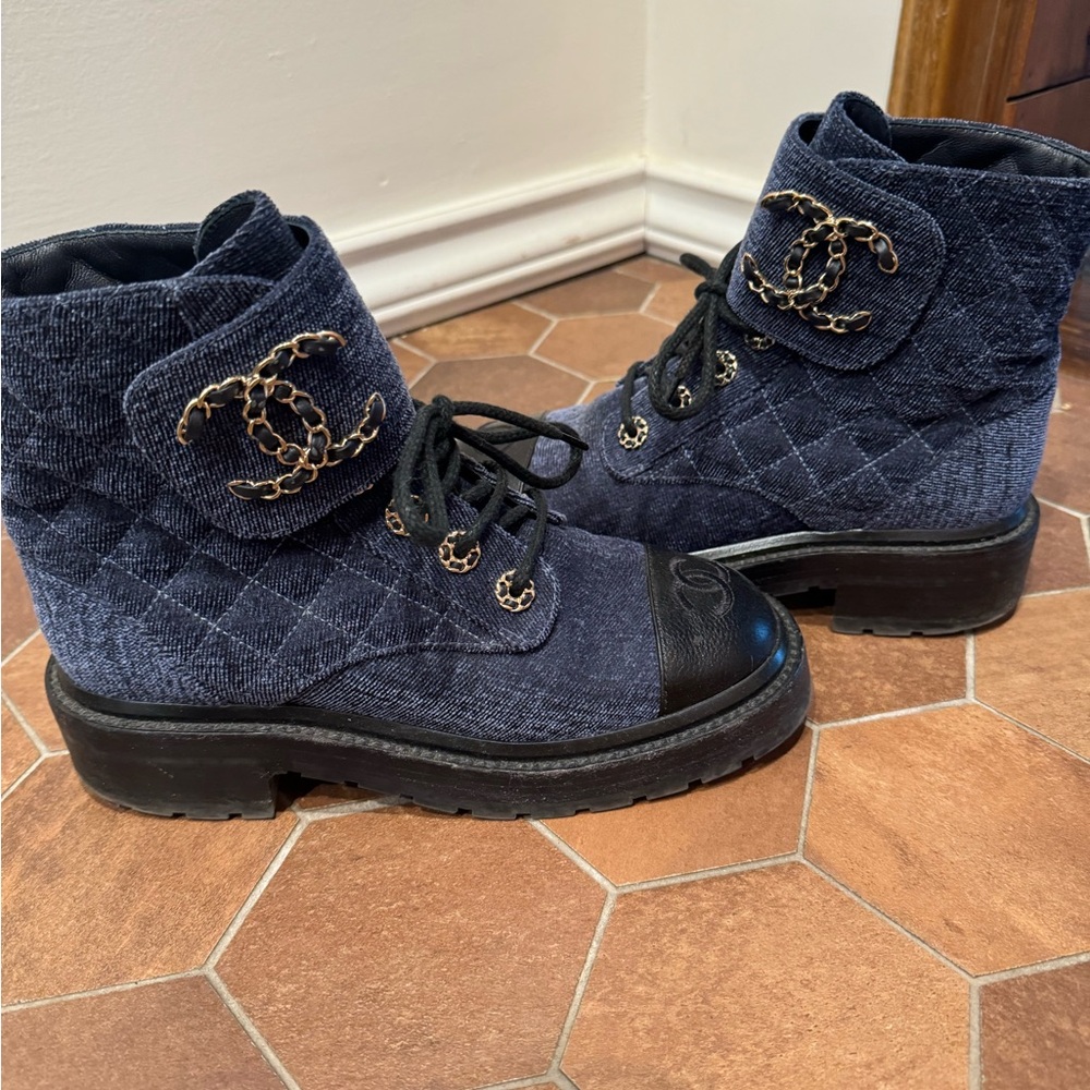 Chanel combat boots size 36